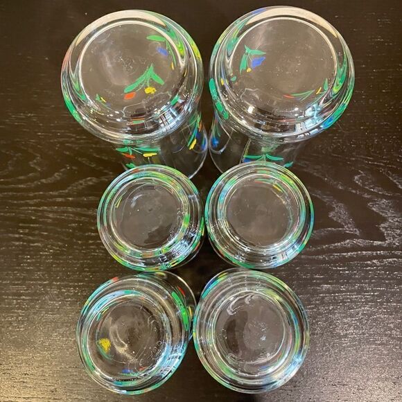 Libby Jubilee Vintage Set of Tulips Tumblers Cups. - Picture 3 of 4